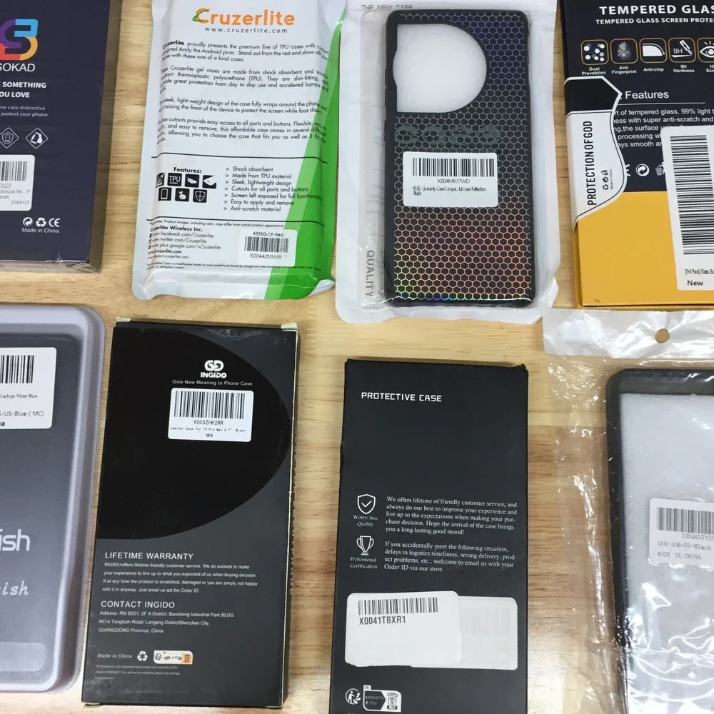 Lot of 12 New Phone Cases & Screen Protectors iPhone Pixel Moto Mixed Bundle